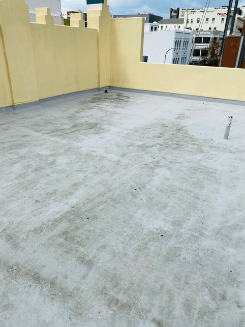 Concrete floor freshly cleaned