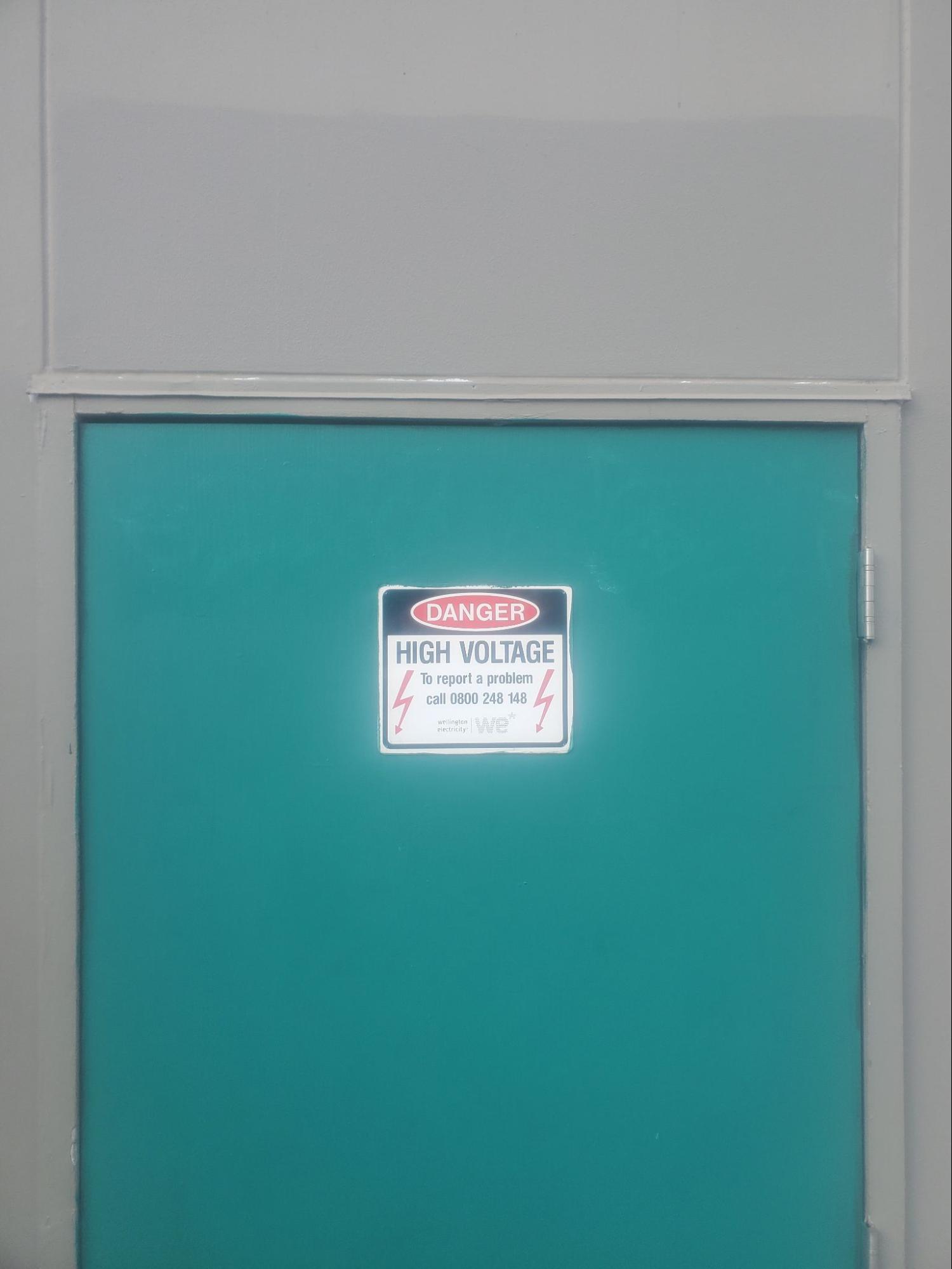 Green door before cleaning