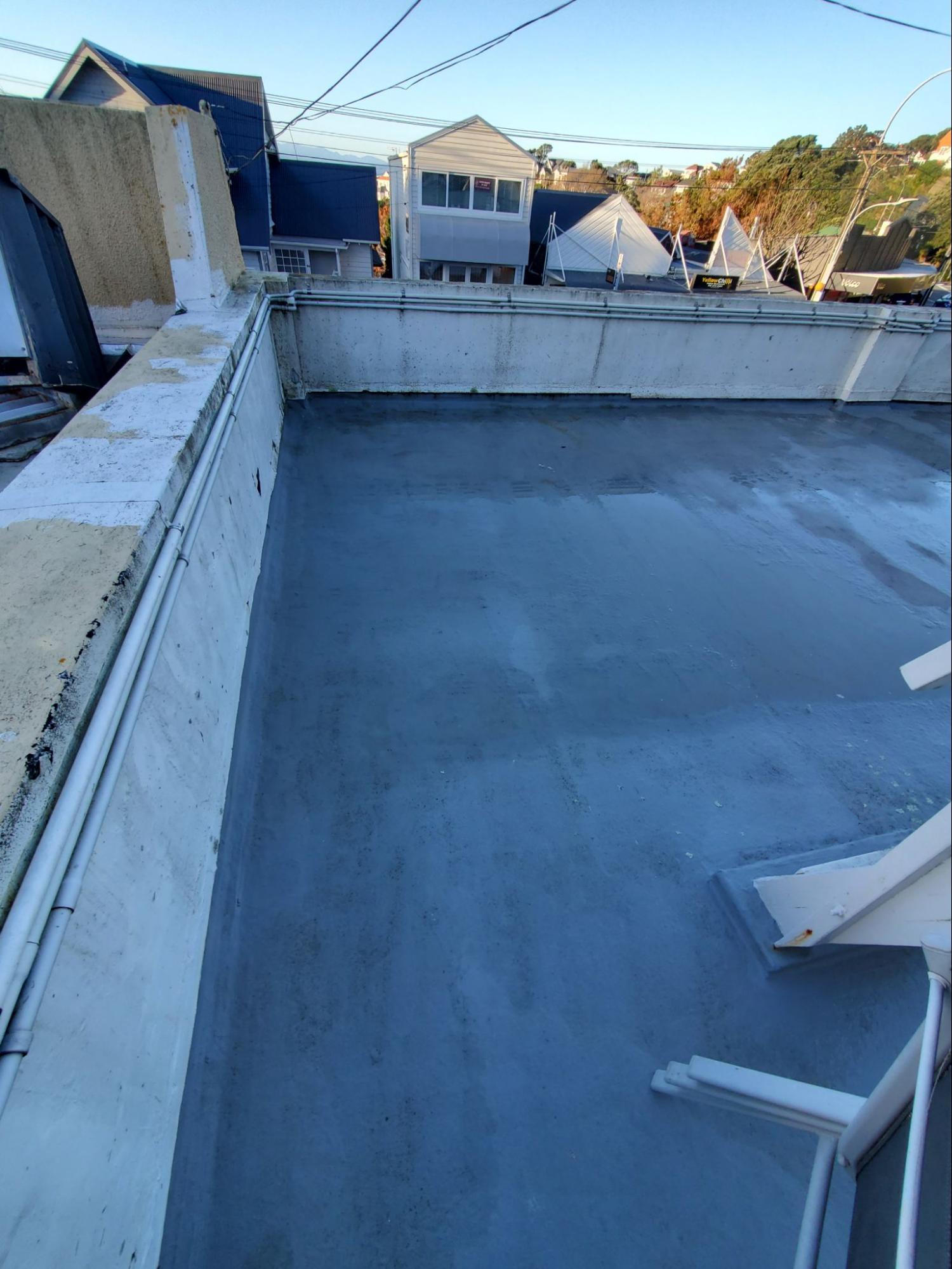 Concrete roof clean after pressure washing