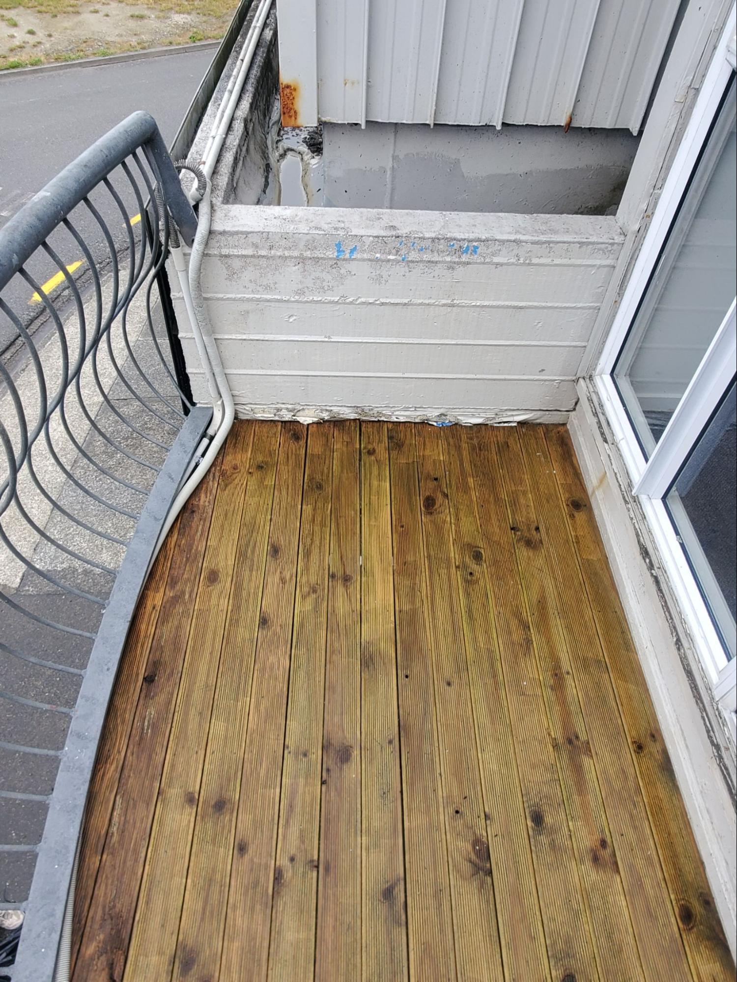 Balcony deck clean after washing