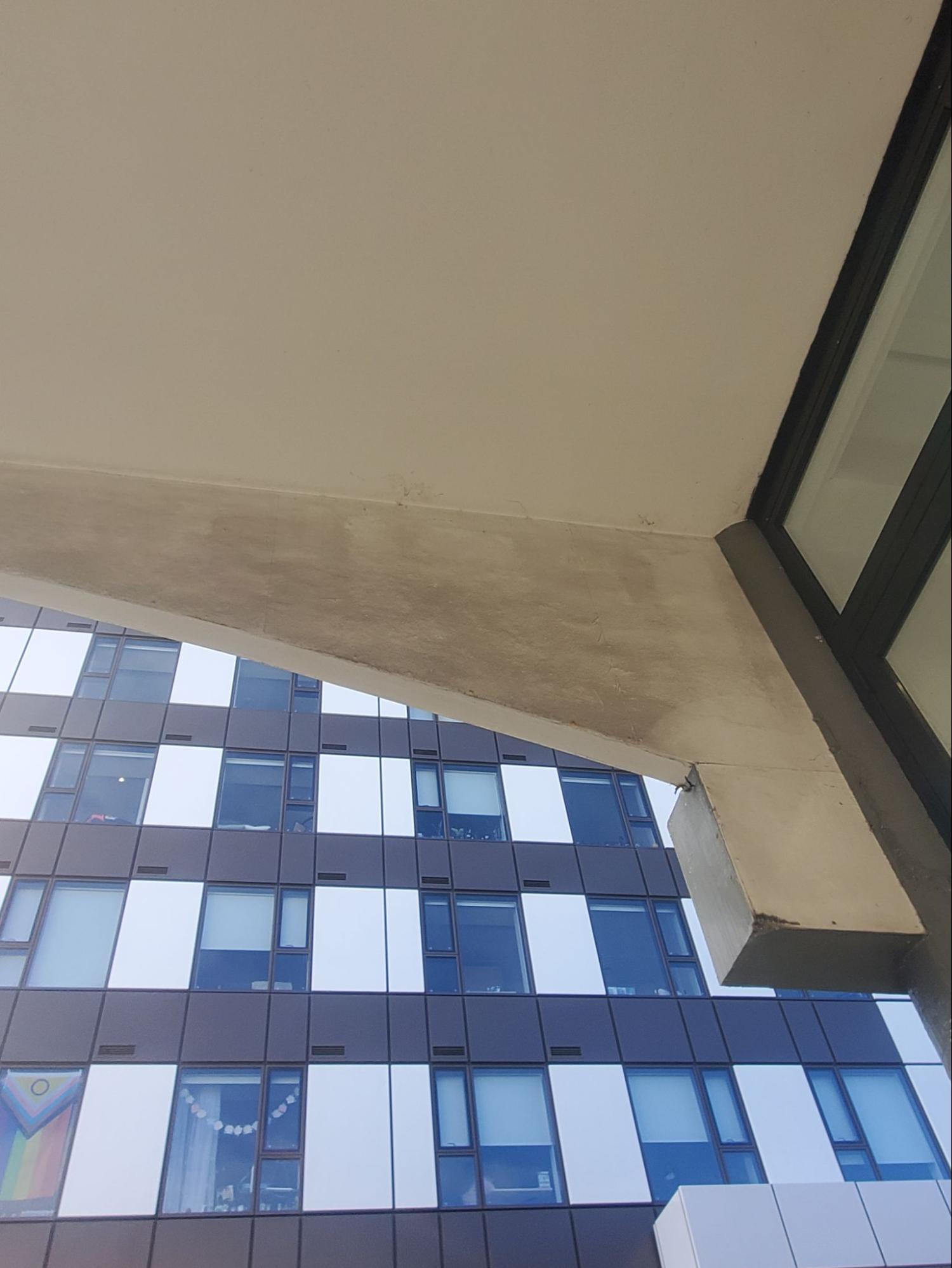 Balcony underside clean after pressure wash