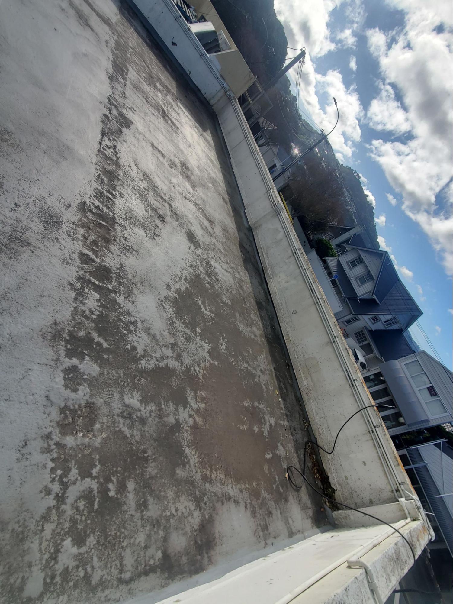 Concrete surface before washing