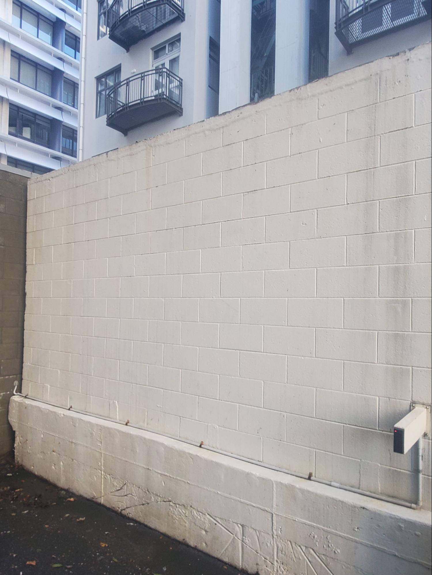 Garden retaining wall before cleaning