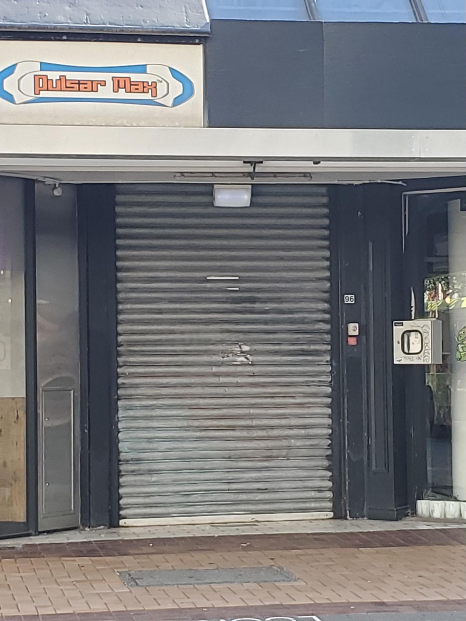 Commercial roller door before cleaning